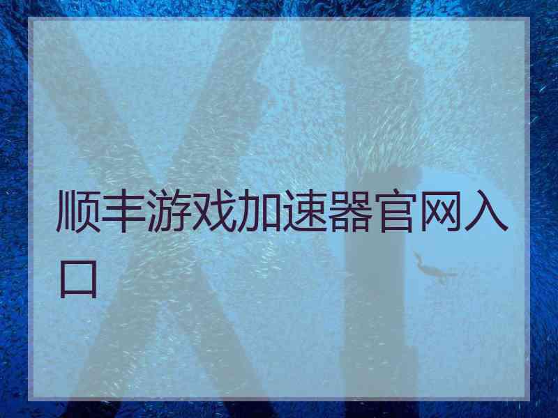 顺丰游戏加速器官网入口