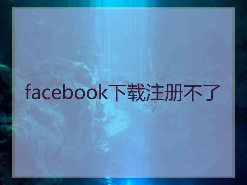 facebook下载注册不了