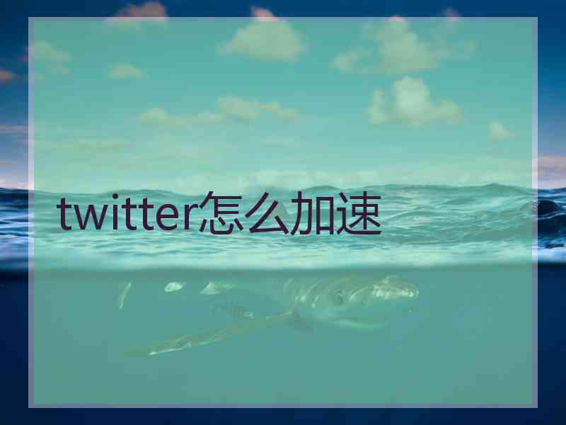 twitter怎么加速