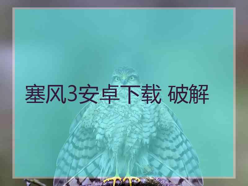 塞风3安卓下载 破解